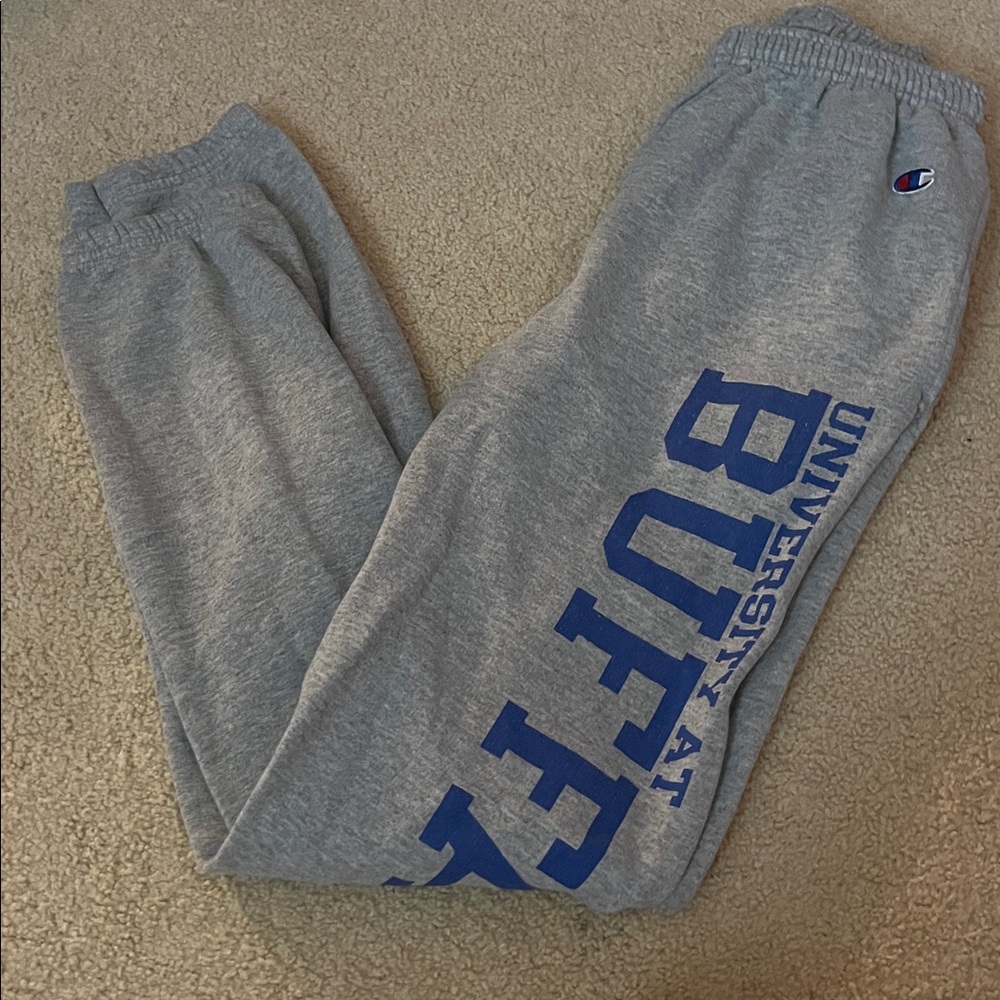 Champion Heather Gray University Logo Sweatpants